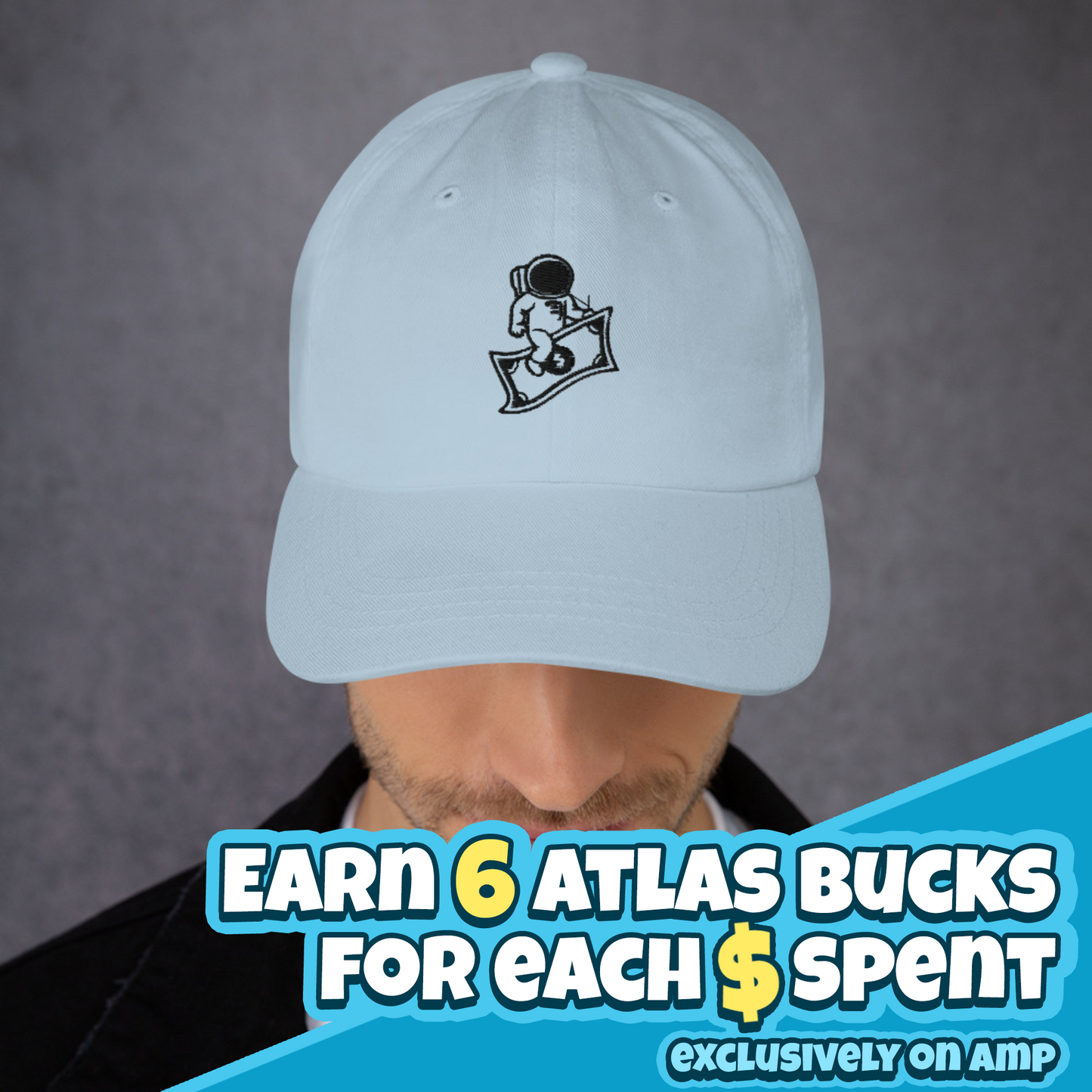 Cashtronaut Hat - Black Embroidered