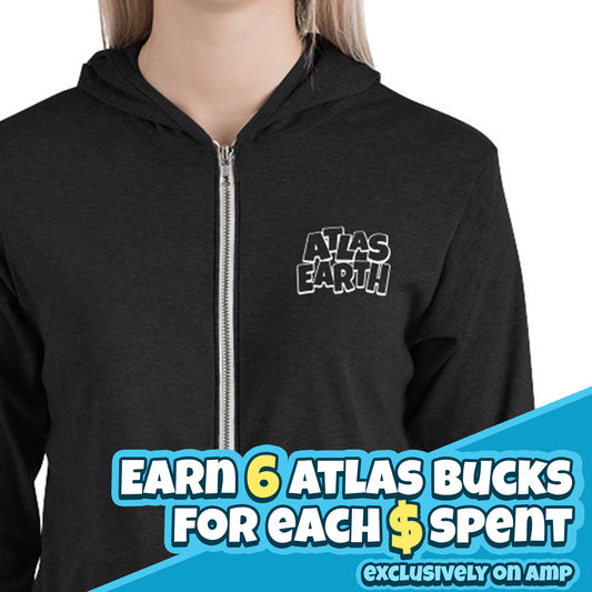 ATLAS:EARTH Unisex zip hoodie